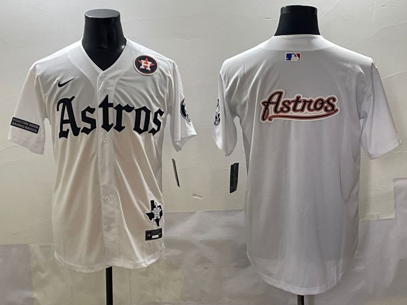 Men 2025 Houston Astros Blank White Five generations Joint Name Nike MLB Jersey style 10->houston astros->MLB Jersey